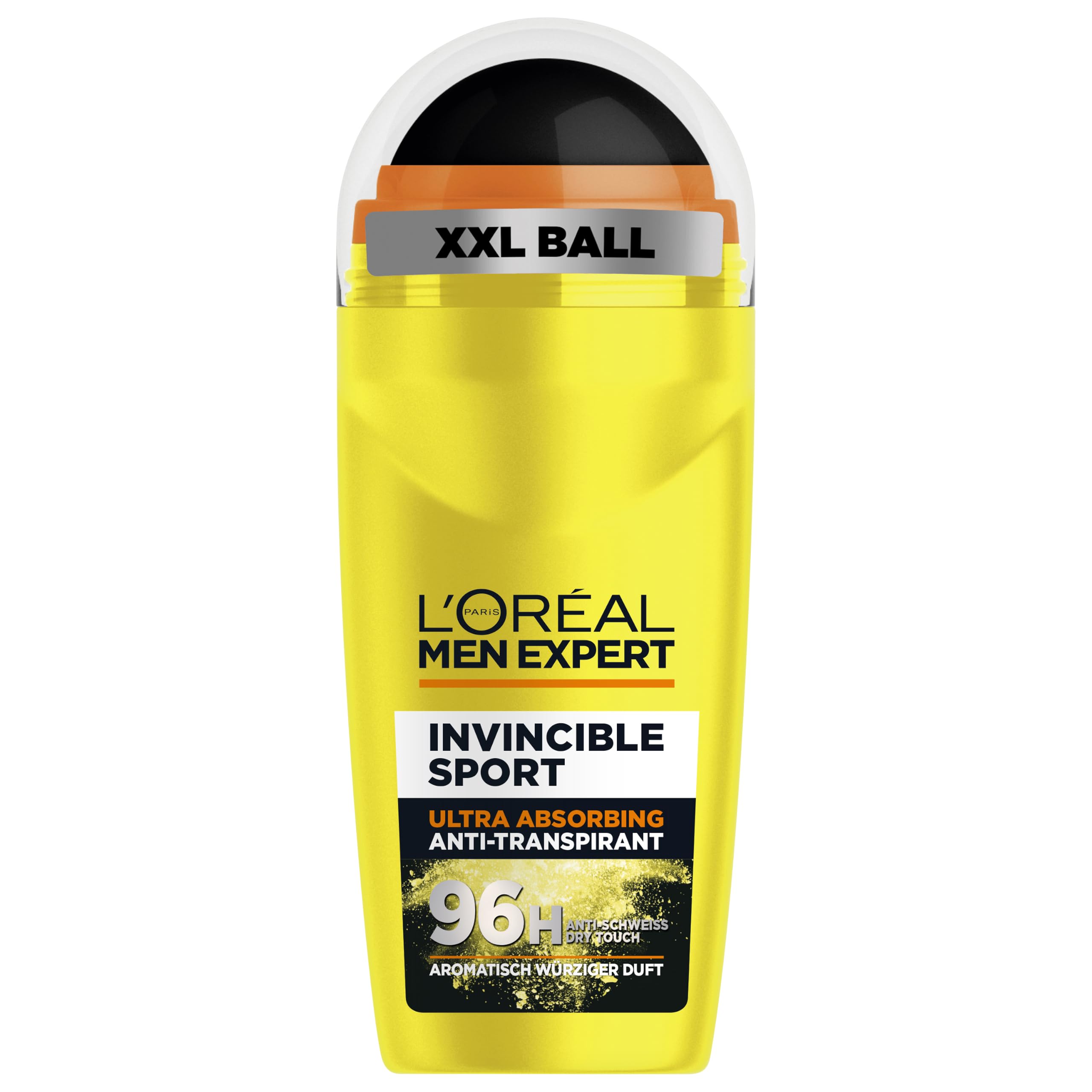 L'Oréal Men Expert Kompaktes Deo für Männer, Langanhaltender Deoroller gegen Schweiß mit 96 Stunden Wirkung, Invincible Sport, 6 x 50 ml