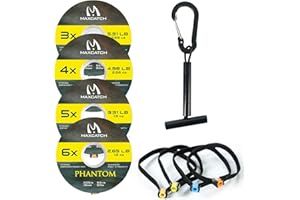 Maxcatch Fly Fishing Leader Tippet Material with Tippet Line Holder & Tender, Clear,55Yds, 4PCS/6PCS