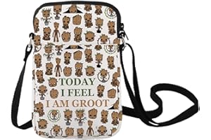 LEVLO Funny Groot Crossbody Bag Groot Lover Inspired Gift Today I Feel I Am Groot Shoulder Bag Groot Merchandise