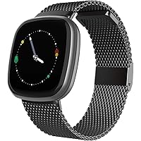WASPO Compatible with Fitbit Versa 3 Bands/Fitbit Versa Sense Bands,Stainless Steel Mesh Wristbands with Adjustable…