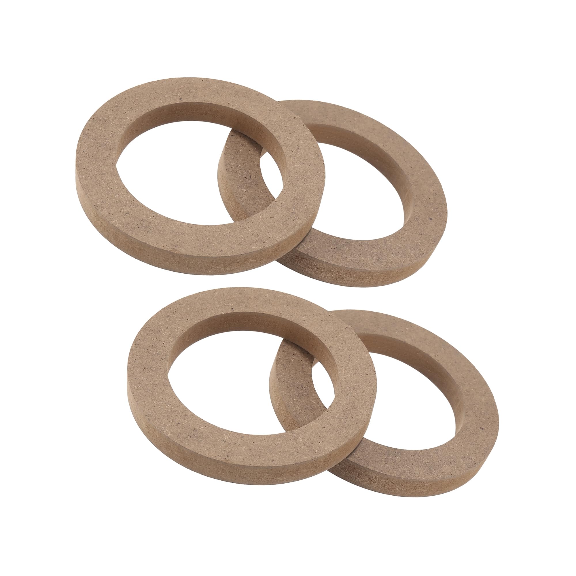 Motoforti Universal Car Speaker Subwoofer Spacer Rings, Wooden, Khaki, 4 Pcs
