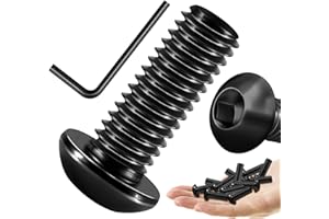 Mywish 3/8-16 x 1 20Pcs Button Head Socket Cap Bolts Screws, 304 Stainless Steel 3/8 Bolts, Allen Drive Furniture Screws, Bla
