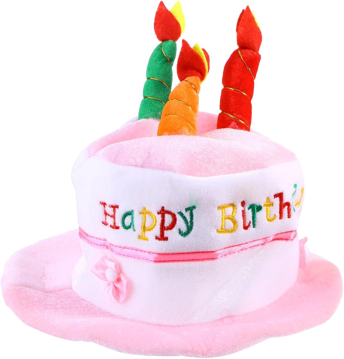 BESTOYARD Happy Birthday Cake Hat for Kids with Candles Novelty Party