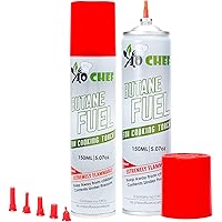 Jo Chef Butane Fuel Refill, 150 ml 5.07 oz, Lighter Butane Fuel Canister, Butane Gas Refill for Kitchen Torch, Lighter, Brûlé