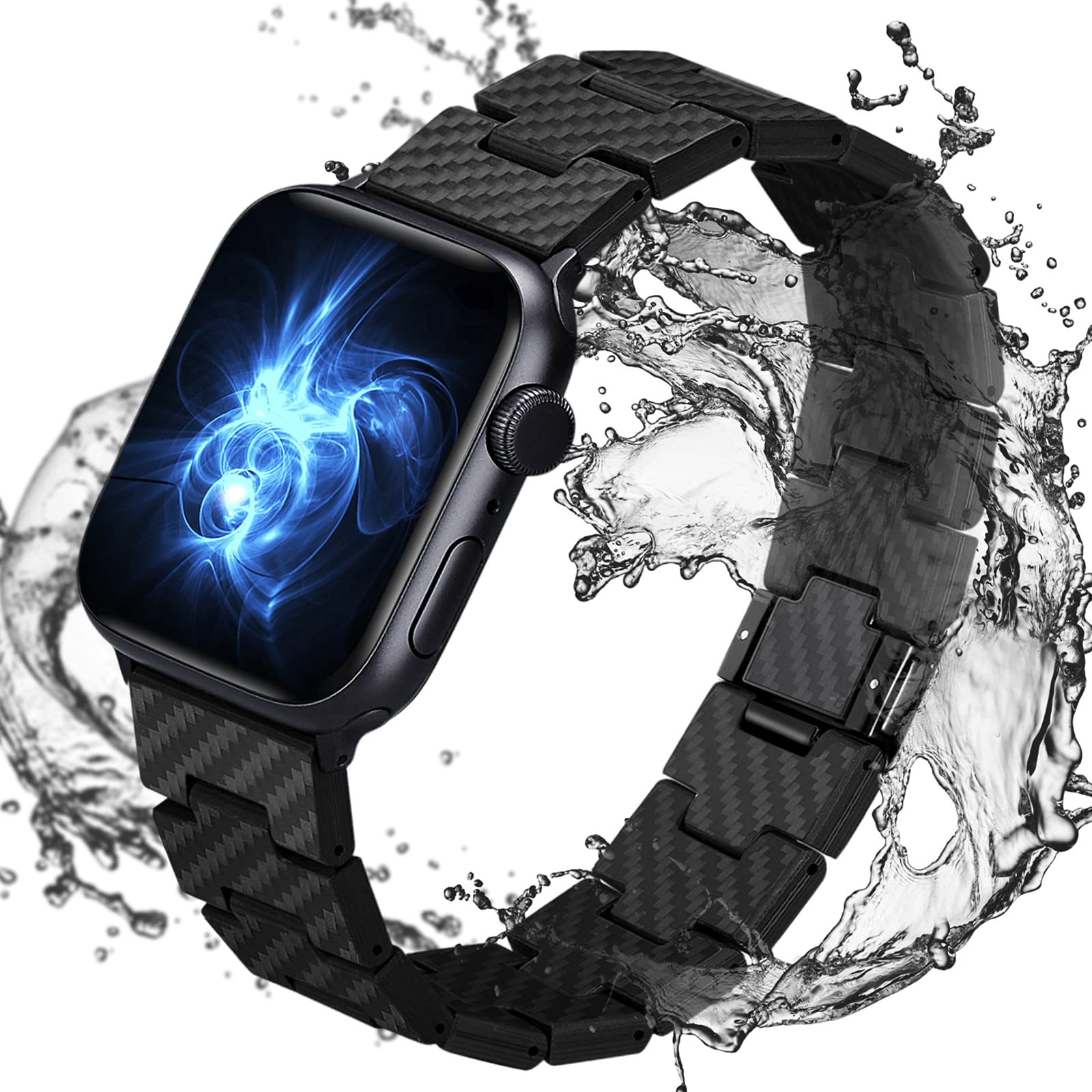 pitaka Apple Watch Band Compatible with Apple Watch Ultra 2/Ultra/10/9/8/7/6/SE/5/4/3/2/1, Adjustable Apple Watch Ultra 2 Band, 100% Carbon Fiber Apple Watch Band - Retro