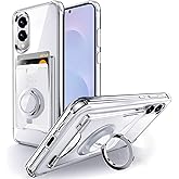 Shields Up for Samsung Galaxy S25 Edge Case, Galaxy S25 Edge Case, Minimalist Wallet Case with Card Holder & Ring Kickstand/Stand, Slim Protective Shockproof Cover for Samsung S25 Edge - Clear