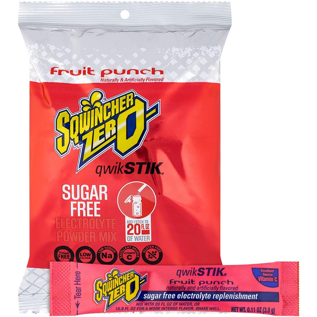 Sqwincher Zero Qwik Stik Sugar Free, Fruit Punch, .11 oz (Pack of 50): Industrial & Scientific