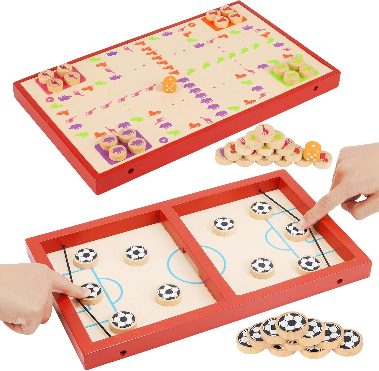 Ulikey Ice Hockey Board Game, 2 in 1 Fast Sling Puck Board Game, Table