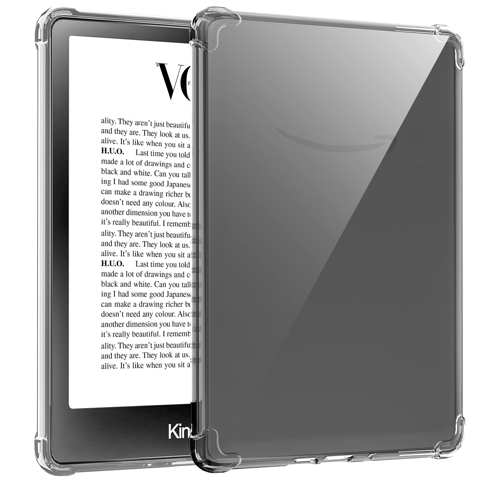 TQQ Clear Case for 6.8" Kindle Paperwhite (2021) and Signature Edition, Ultra Soft Flexible Transparent TPU Skin Bumper Back Cover Shell