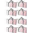 PANDA JOYS Extra Large Moving Bags with Zippers & Carrying Handles, Heavy-Duty Storage Tote for Space Saving Moving Storage, Fold Flat, Alternative to Box and Bin - 8 Pack, Semi-Transparent