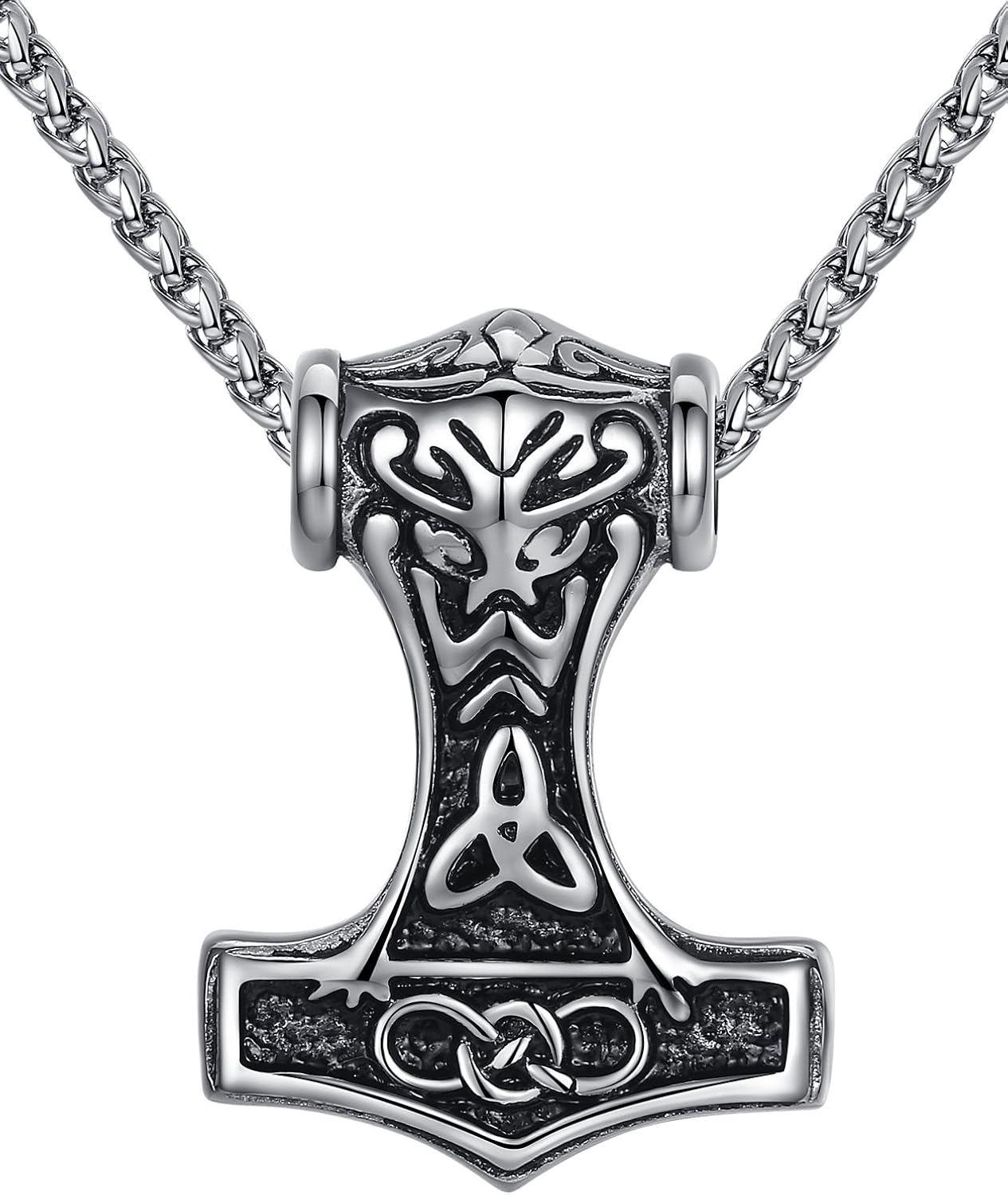 Aoiy - Collar con colgante de hombre de acero inoxidable, Martillo de