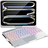 doqo iPad Pro 11 inch (M5 2025 / M4 2024) Case with Keyboard,Keyboard case for iPad Pro 11 M4 M5 with Multi-Touch Trackpad, 7 Colors Backlight & 360°Rotatable,Thin&Light