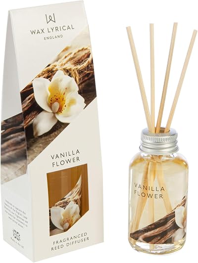 Wax Lyrical Vanilla Flower 40ml Reed Diffuser - White, Eco-Friendly