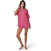 HUE Women's Pajama 2 Piece Set Includes Sleep Top and Boxer Shorts