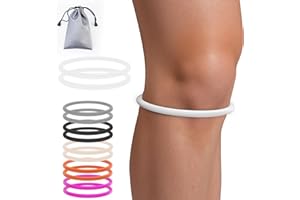 GREBIKE 2PCS Patellar Tendon Support Strap for Knee Pain Relief, Knee Bands for Basketball, Running, Tennis, Soccer and Hiking, Silicone Patella Band for Women and Men, Includes Storage Bag (White)