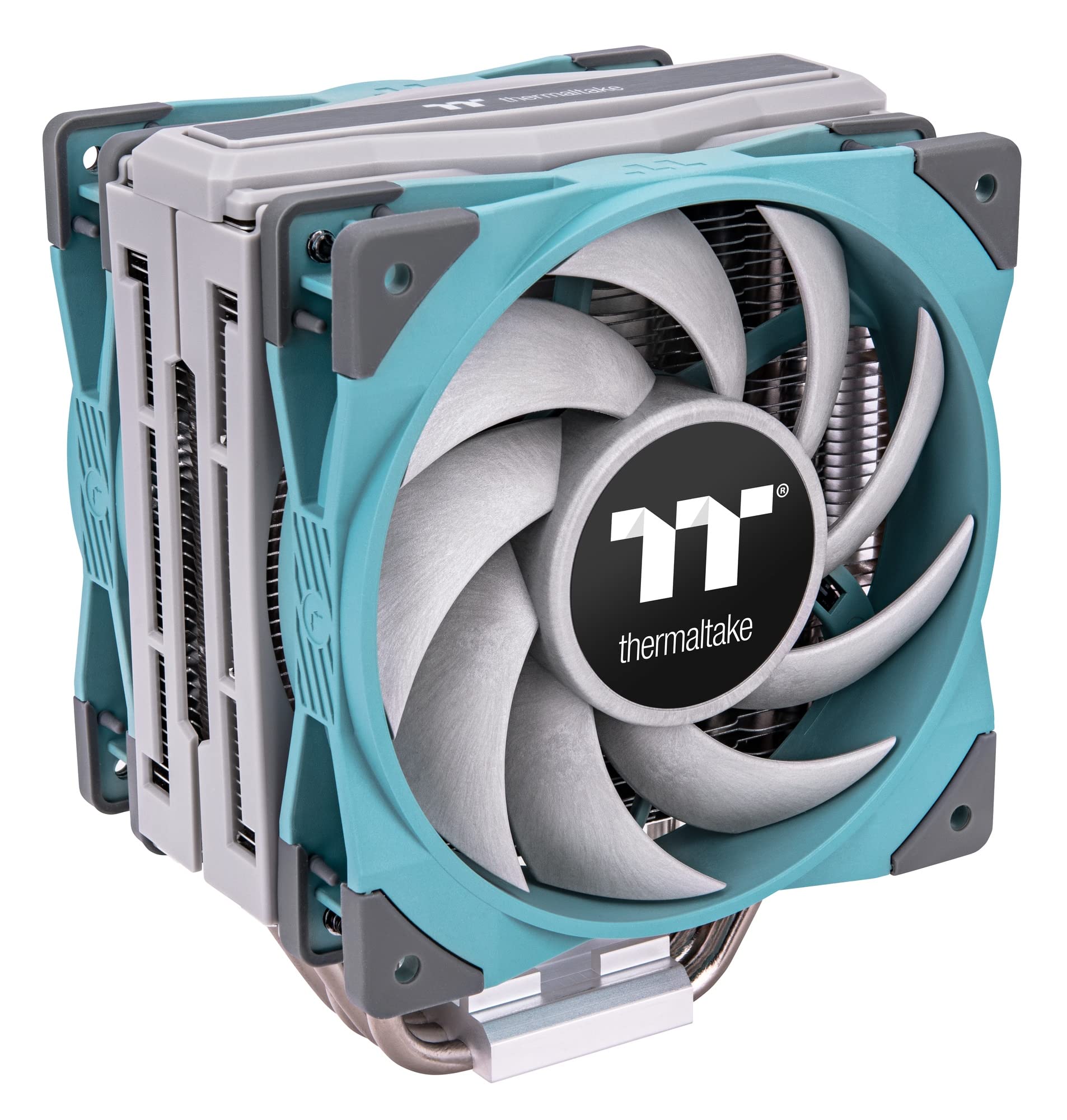 Thermaltake Toughair 510 Turquoise CPU-Cooler | 2x low noise 120-mm PWM Fans | Intel and AMD Socket | LGA-1700 compatible | gray/tourquoise