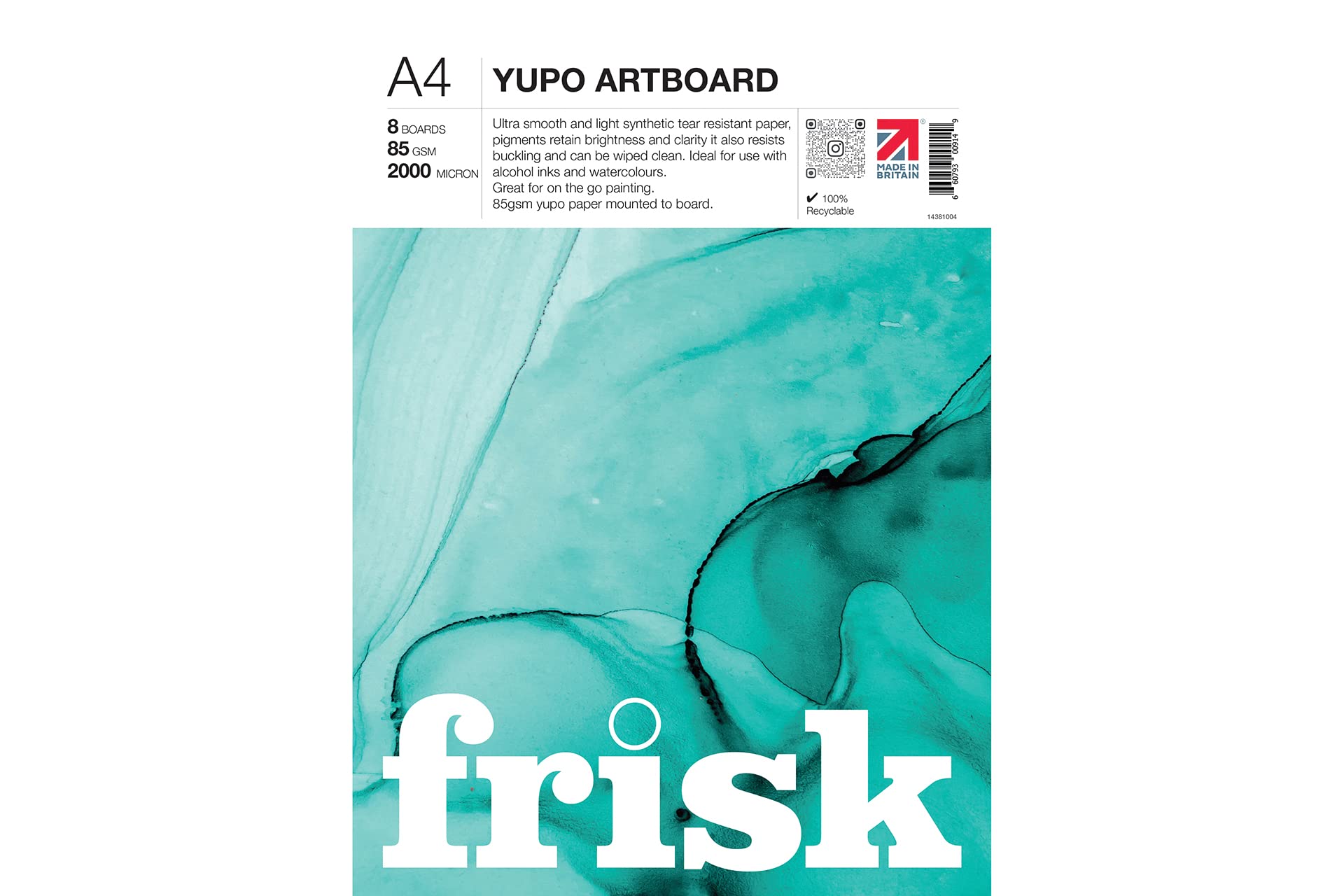 Frisk Yupo Artboard A4, Acrylic, White