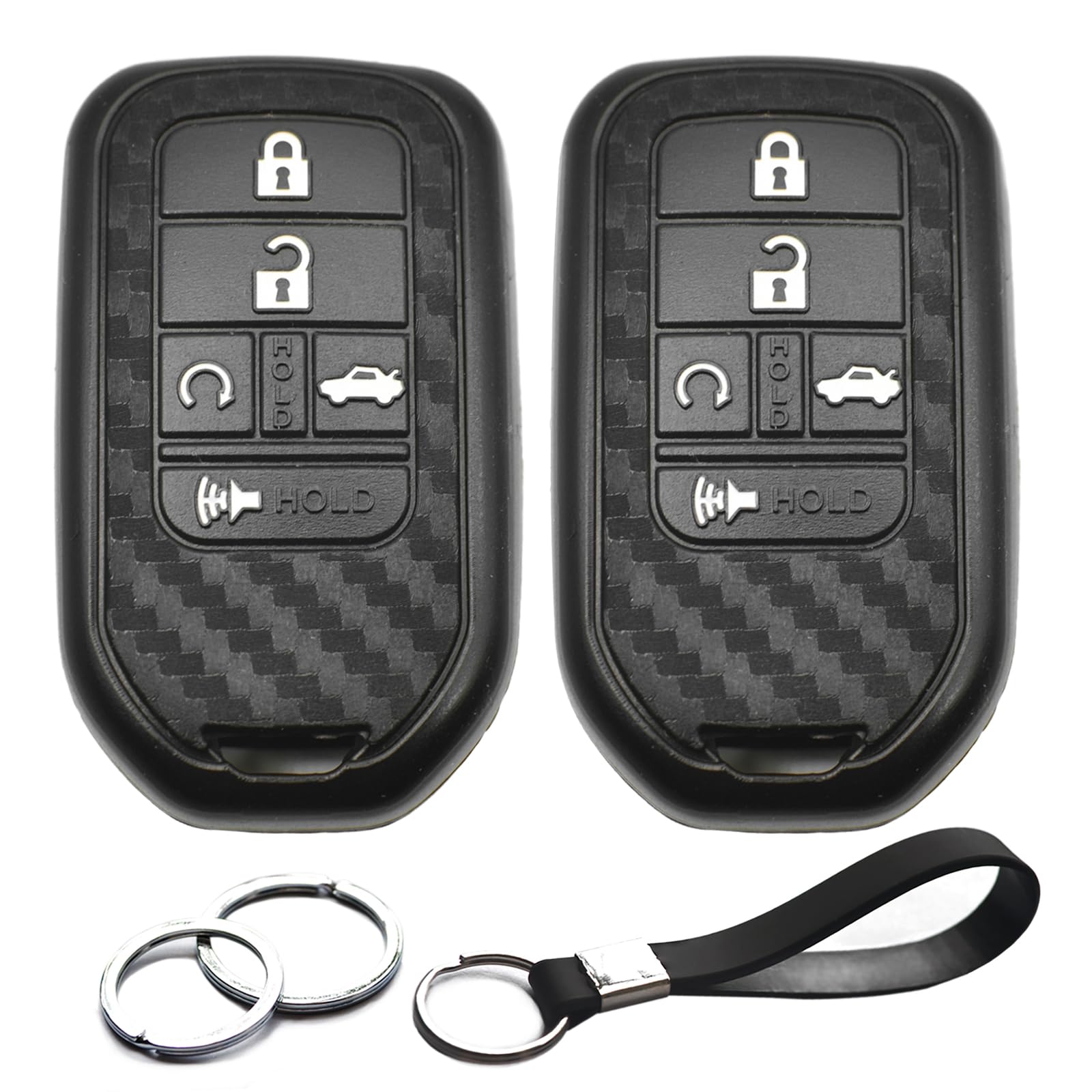 Photo 1 of ***MISSING PARTS***
INFIPAR 2pcs Compatible with Honda Passport CR-V Accord Pilot Civic HR-V Insight Carbon Fiber Looks Key Fob Cover Case Key Chain Protector Keyless Remote Holder
