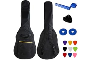 YMC 3/4 Size 36 Inch Waterproof Dual Adjustable Shoulder Strap Acoustic Guitar Gig Bag 5mm Padding Backpack with Accessories -For 36" Acoustic Classic Guitar