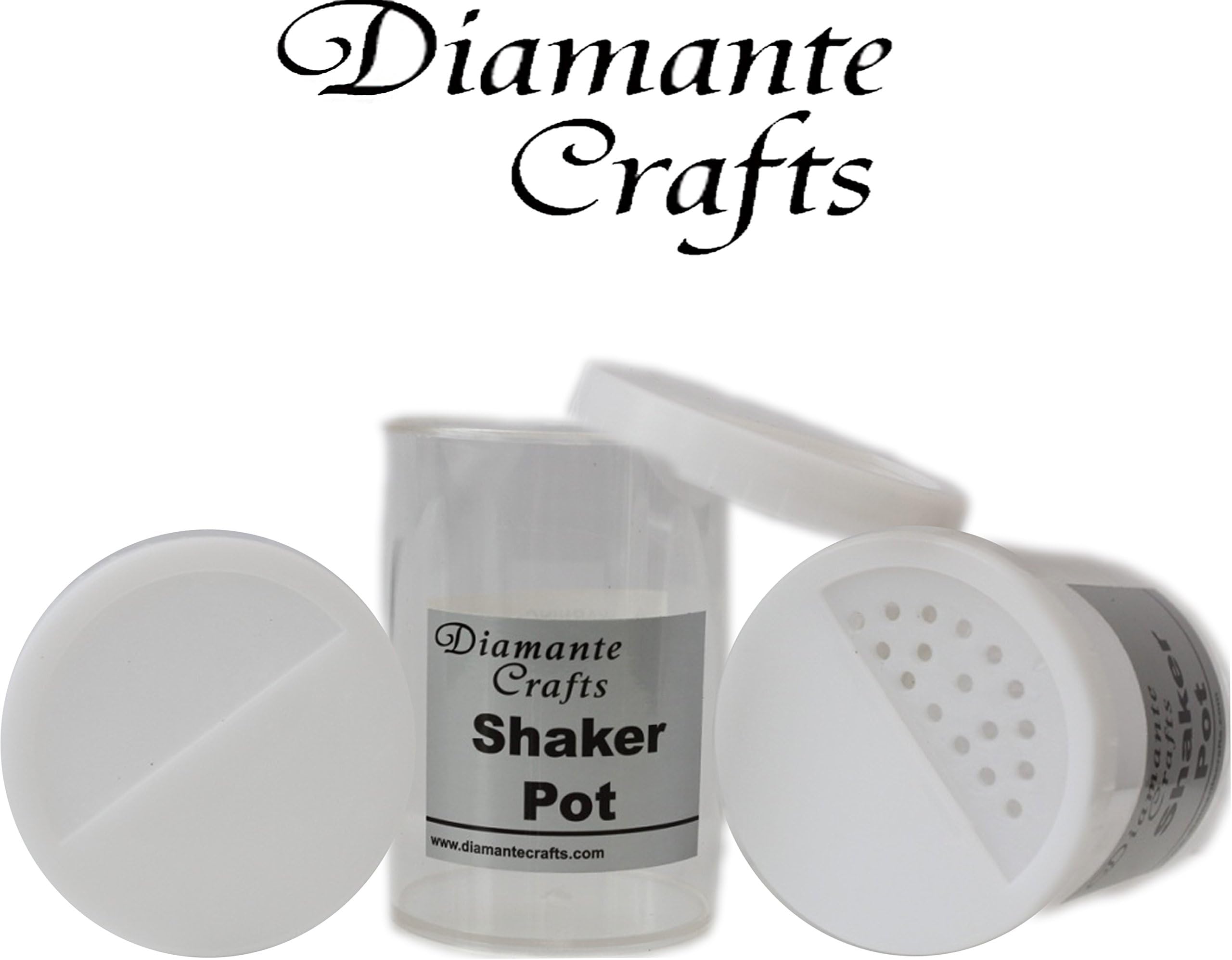 Diamante Crafts Empty Glitter Shaker Pots - Holds 100 grams Glitter 100 ml - Choose Quantity (2 x Empty Shaker Pots)