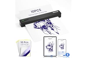 XWKOXWK Tattoo Stencil Printer Machine for Tattoo Beginners&Artists,with 10pcs Tattoo Transfer Paper,Portable Thermal Inkless Wireless Printer,Compatible with Phone/Pc&Pad