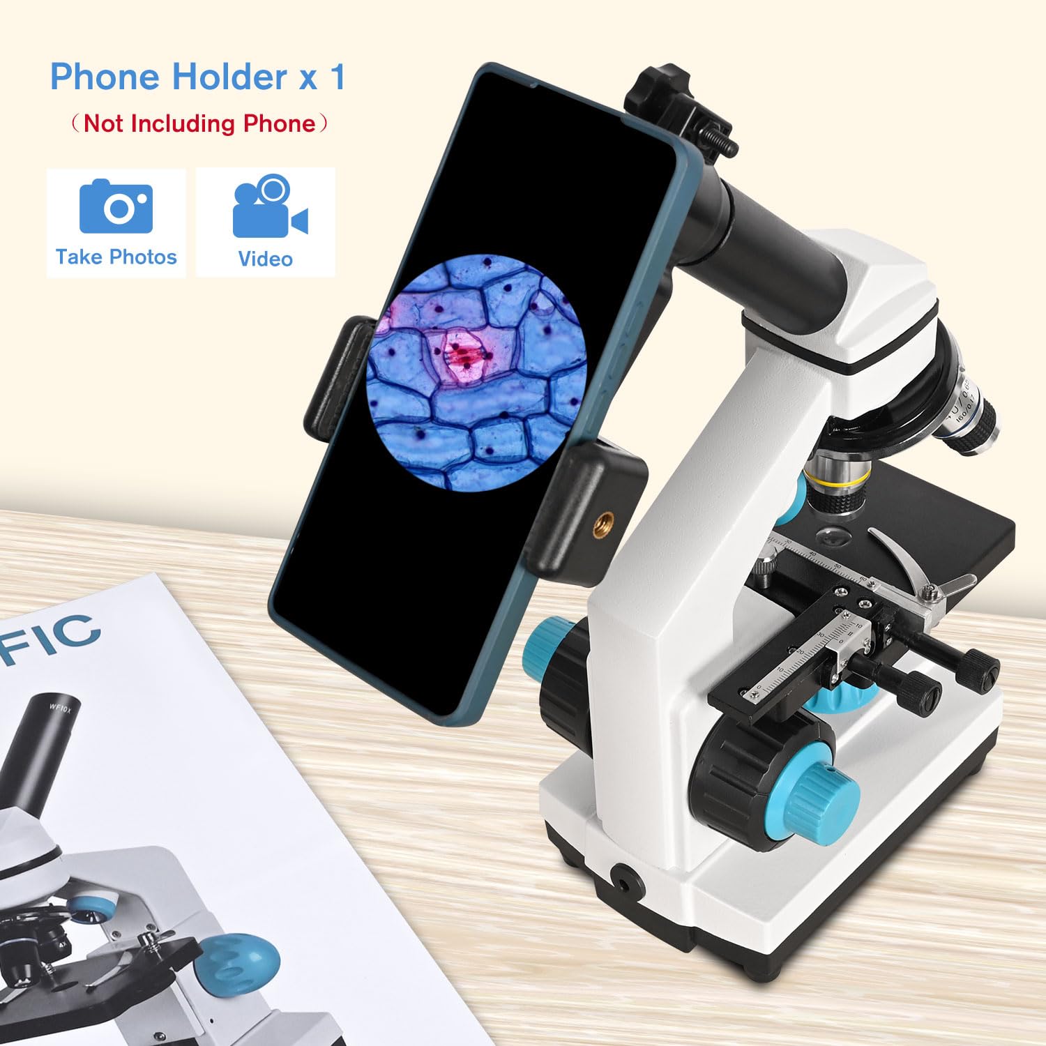 HSL 40X-2000X Microscope for Kids,Monocular Compound Microscope Kit for Students Adults,Dual LED Powerful Biological Microscopes Set for Laboratory School Education Science Beginner 1000x 2000x