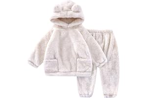 JiAmy Baby Toddlers Fleece Hoodie Tracksuit Set, 2 Pcs Pullover Sweatshirt Tracksuit Kids 12 Months - 4 Years