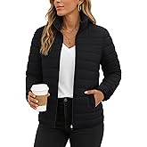 TACVASEN Women's Puffer Jackets Quilted Packable Puffy Coats Lightweight Winter Warm Zip Up Down Jacket Stand Collar