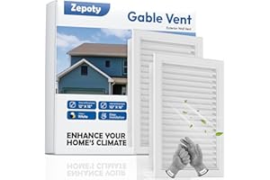 Zepoty 2-Pack Paintable Gable Vents - 12" x 18" Aluminum with Screen, Maximize Ventilation in Attics and Sheds, Vent Opening: 10" x 16"