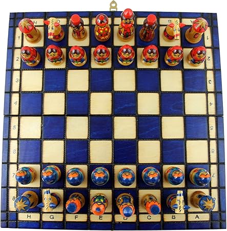 Amazon チェスセット 木製 手彫り 手描き マトリョーシカチェスセット ポータブル ポケットゲーム おもちゃ