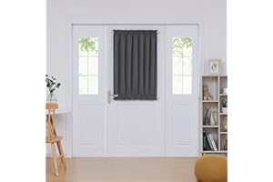 Deconovo Door Curtain Blackout Door Window Curtains for Front Door French Door Curtain with Tieback Kitchen Curtains Door Blinds for Door Window 54x40 in Dark Grey 1 Panel