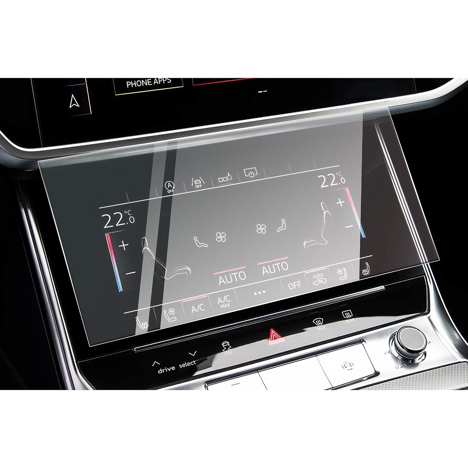 CDEFG for Audi A6 A7 2019 2020 Auto Navigation Screen Protector 9H Anti Scratch HD Clarity Tempered Glass Car GPS Protective Film (Front A/C)