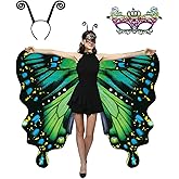 WhiteUniQoon Double-Sided Printing Butterfly Costume for Women, Halloween Costumes Adult Butterfly Wings for Women