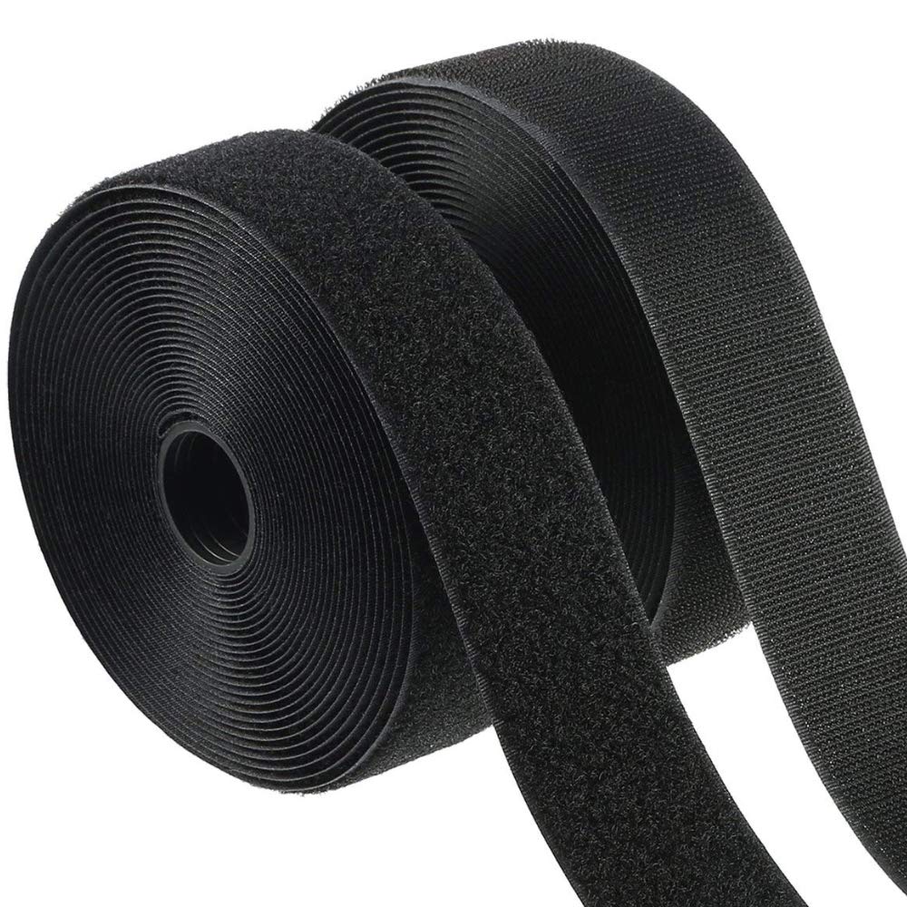 Photo 1 of 1.5 inch Wide 20 Feet Sew On Hook Loop Tape Roll Closeout Nylon Strips Fabric Water Tear Resistant for Window Curtain Handbags Clothes Shoes Backpacks Non-Adhesive Back
