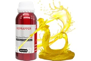 Reprapper Translucent Yellow 3D Printer Resin, 405nm Fast UV-Curing Transparent Yellow Standard Resin, 3D Printing Resin Photopolymer Sensitive Resin for LCD Printer, Clear Yellow 500g