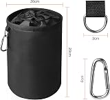 Vicloon Peg Bag Black Large Clothespin Bag with Draw Cord and Hook view 2