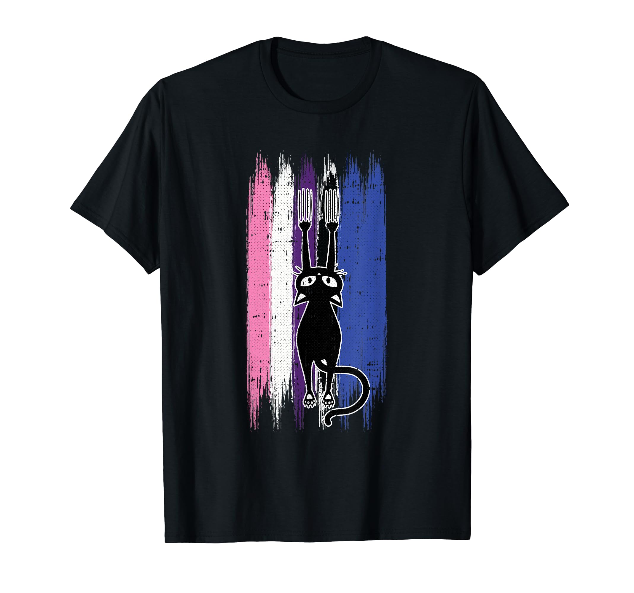 Cat Scratching Gender-fluid Pride Kitten Kitty LGBT-Q Ally T-Shirt