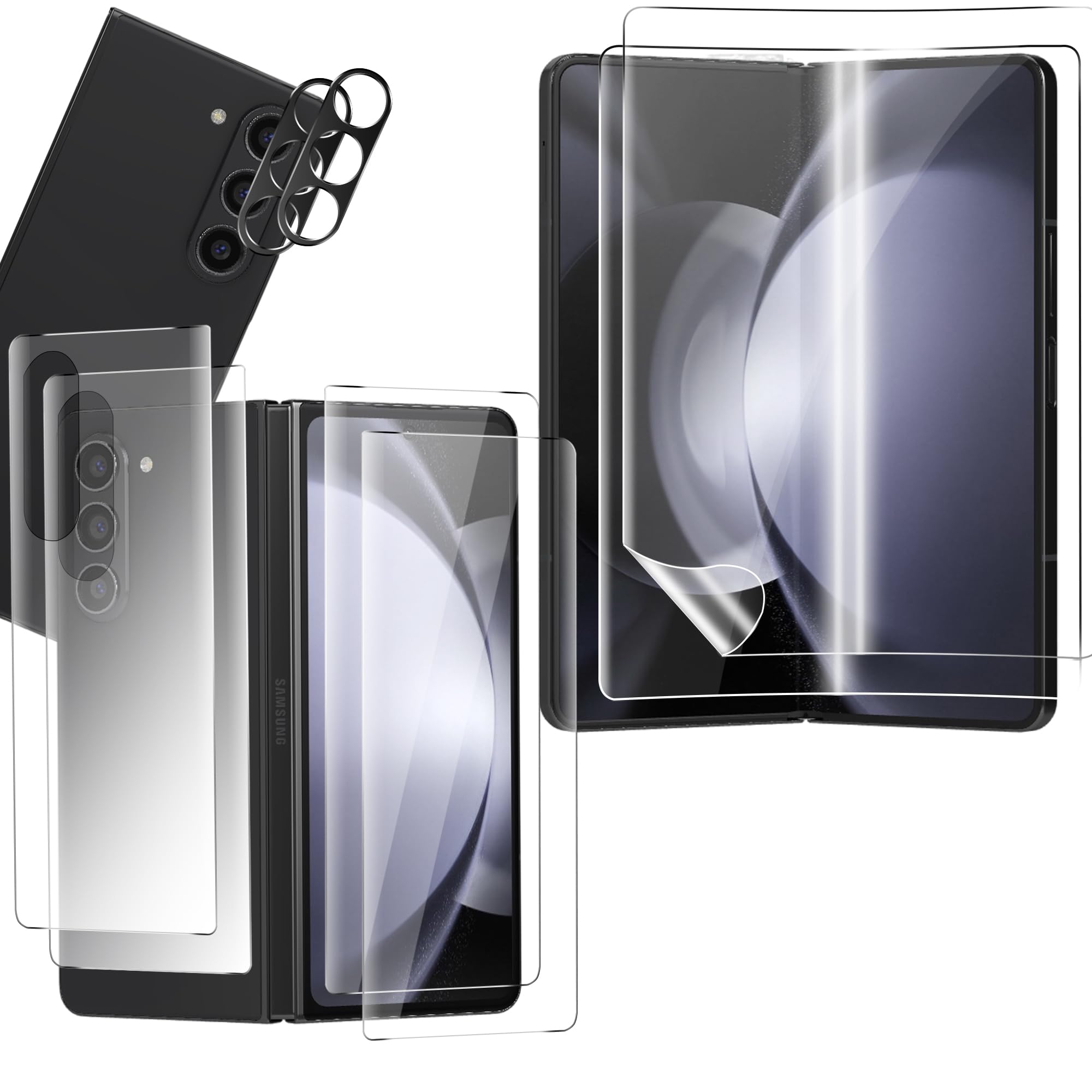 Photo 1 of [2+2+2 Pack] Foneskream Soft TPU Flim Compatible for Samsung Galaxy Z Fold 5 Screen Protector 7.6 inch + Camera Lens Protector [Anti-Scratch][Not Samsung Galaxy Z Fold 3/4]