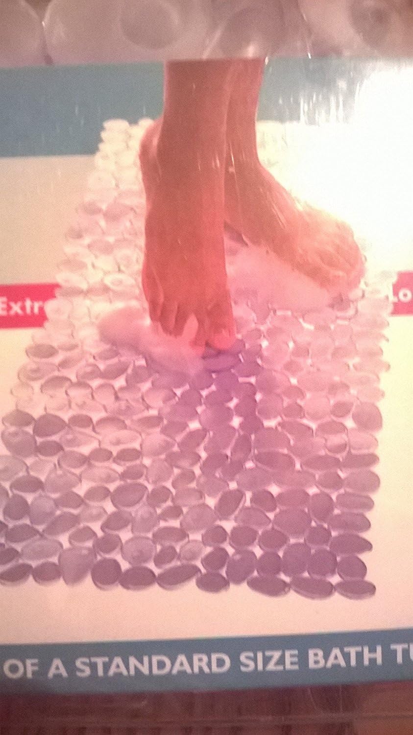 Clear Pebble Extra Long Anti-slip Bathmat Bath Mat Shower Bathroom NEW Caravan