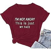 DANVOUY Women's V-Neck Cute Tees Funny Letter Printed T Shirt Graphic Tops