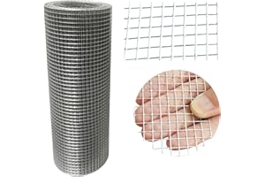 LOVEERCT 12in X 20ft Hardware Cloth 1/4 Inch, 23 Gauge, Hot-dip Galvanized After Welding, Chicken Wire Fence Garden Fencing Welded Wire Cloth Garden Fence Handicraft Making