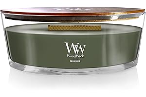 WoodWick Fraser Fir Holiday Candle Gifts for Women and Men, 16 oz Ellipse Candle with Crackling Wick