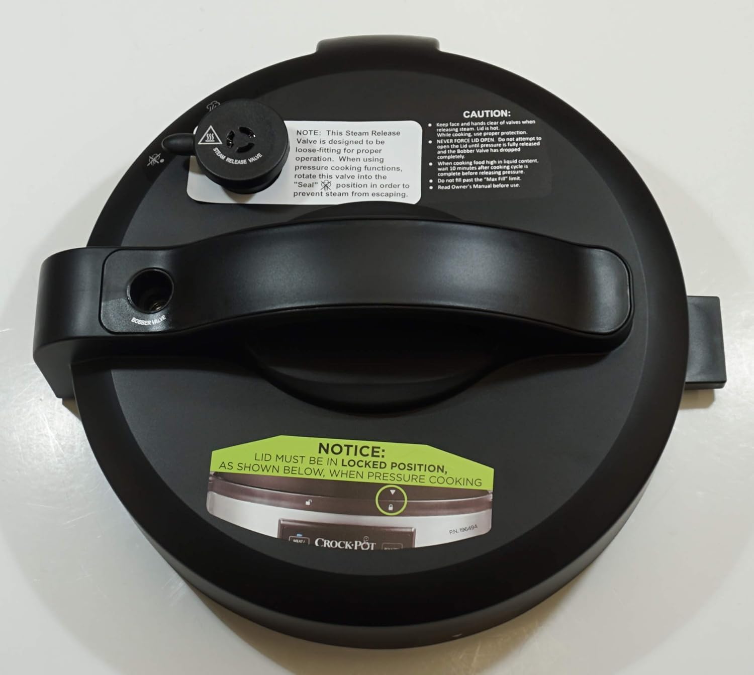 6 Qt Lid Assembly for CrockPot Express Crock MultiCooker