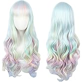 Linfairy Long Wave Ombre Cosplay Wig Halloween Costume Diamond Wig for Women