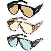 YMRFW Oversized Retro Aviator Sunglasses for Women Men Trend 70s Thick Classic Vintage Style Sun Glasses