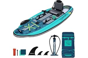 TIGERXBANG 11'x47''x6'' Inflatable Fishing Kayak, High-Performance Inflatable Kayak-Ideal for Water Fishing Activities, Equip