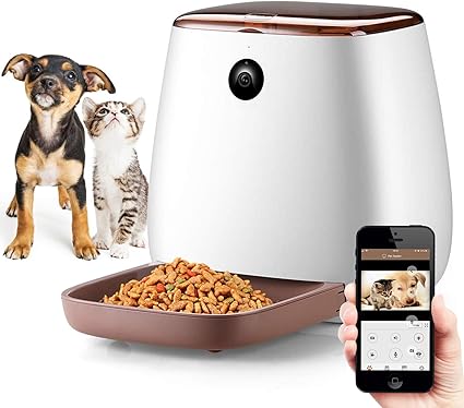 Nicrew Wifi Distributeur Croquettes Pour Chatchien Avec Caméra Hd 1080p Audio Bidirectionnel Et Vision Nocturne Jusquà 8m 33l