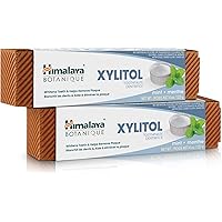 Himalaya Botanique Whitening Antiplaque Toothpaste with Xylitol, Fluoride- Free, for Gentle Whitening, 4 oz, 2 Pack