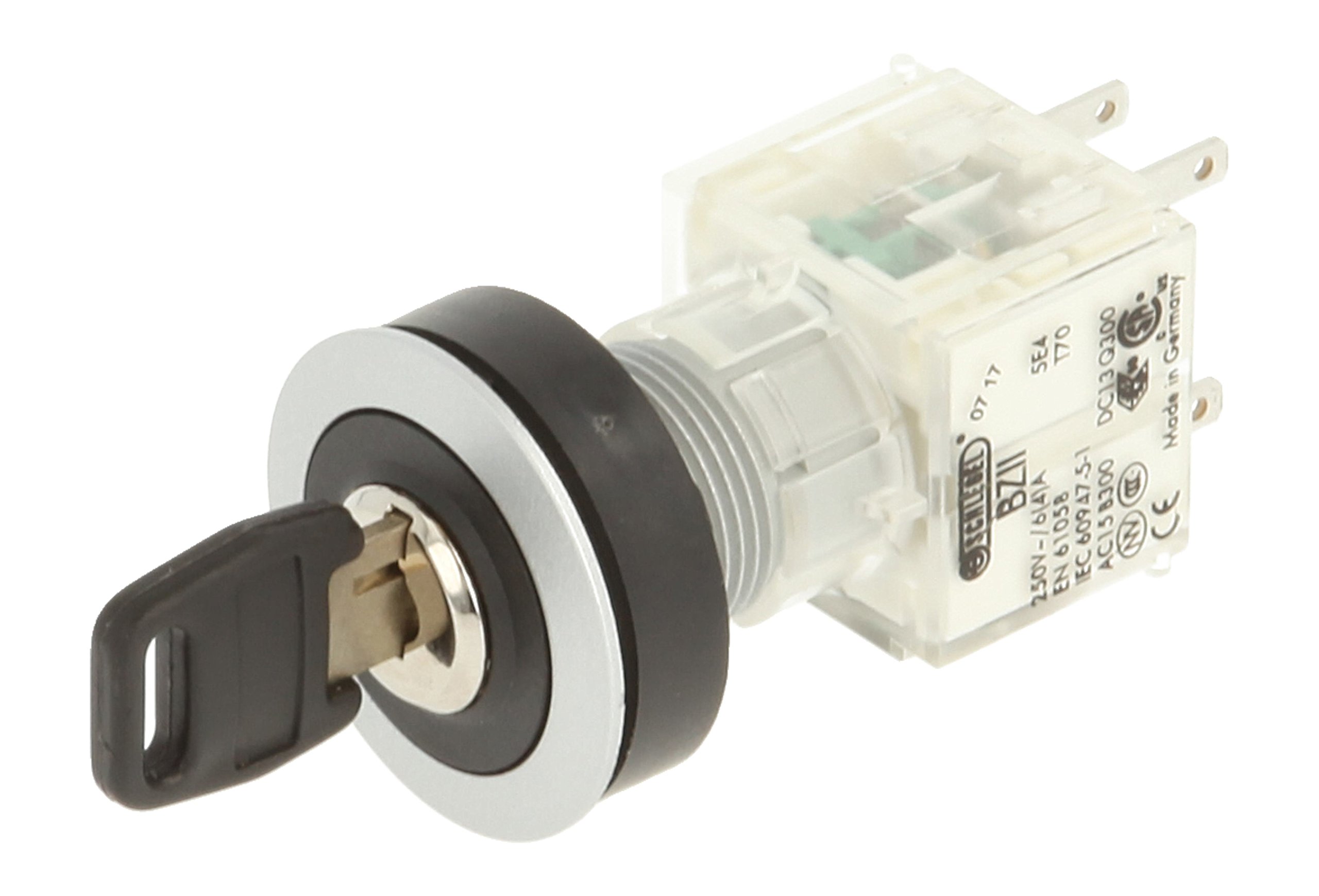 Club 23.001.415 Master Key Switches rastend, 2 Positions, Momentary Contact 1 N/O Contact and 1 N – Metallic (Pack of 2)