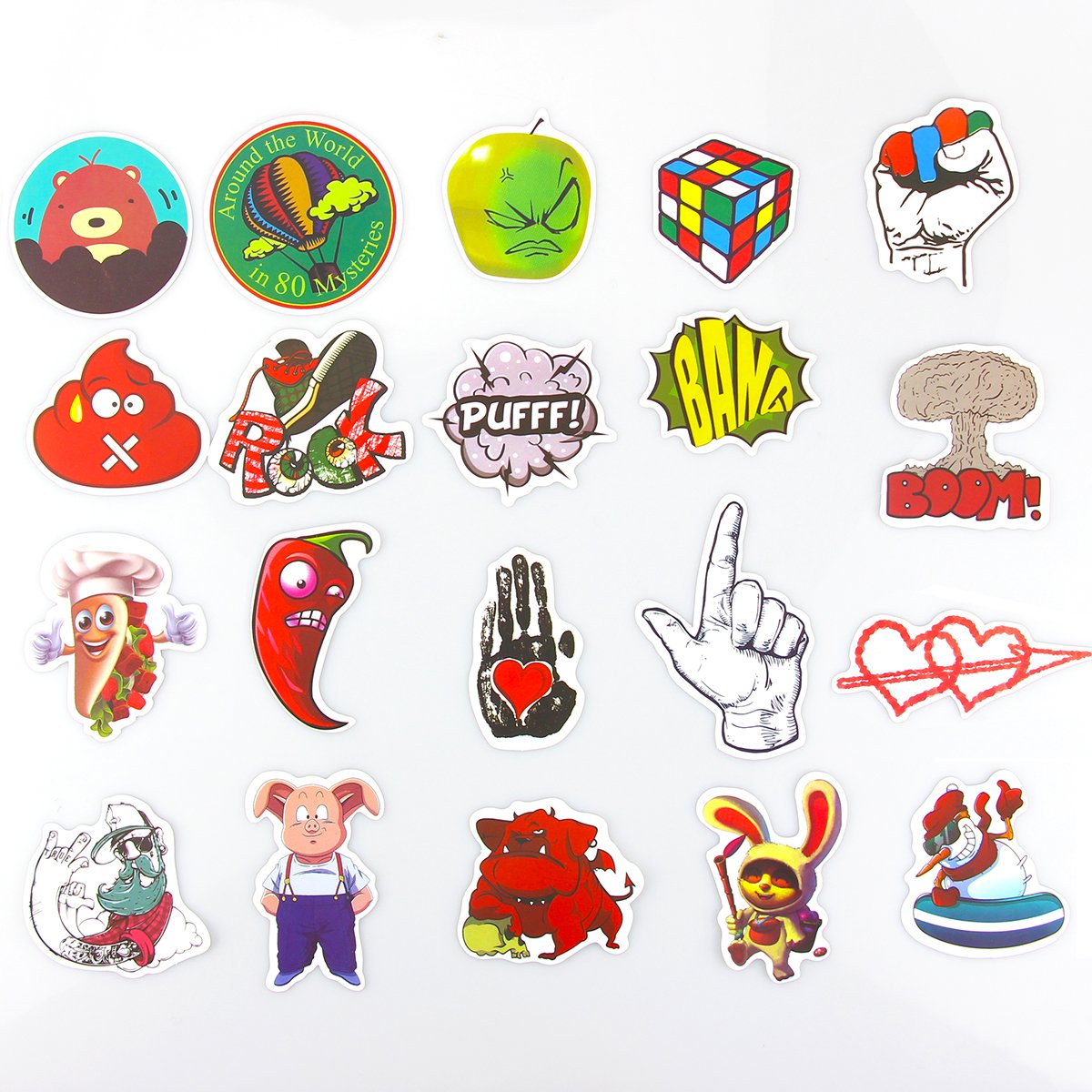 Ndier 200 pcs Graffiti Car Stickers - Motorcycle Bicycle Luggage Decals Stickers for Skateboard Laptop Bumper, Rock and Roll Music Stickers- Random Vintage Retro Pop Art Sticker Pack